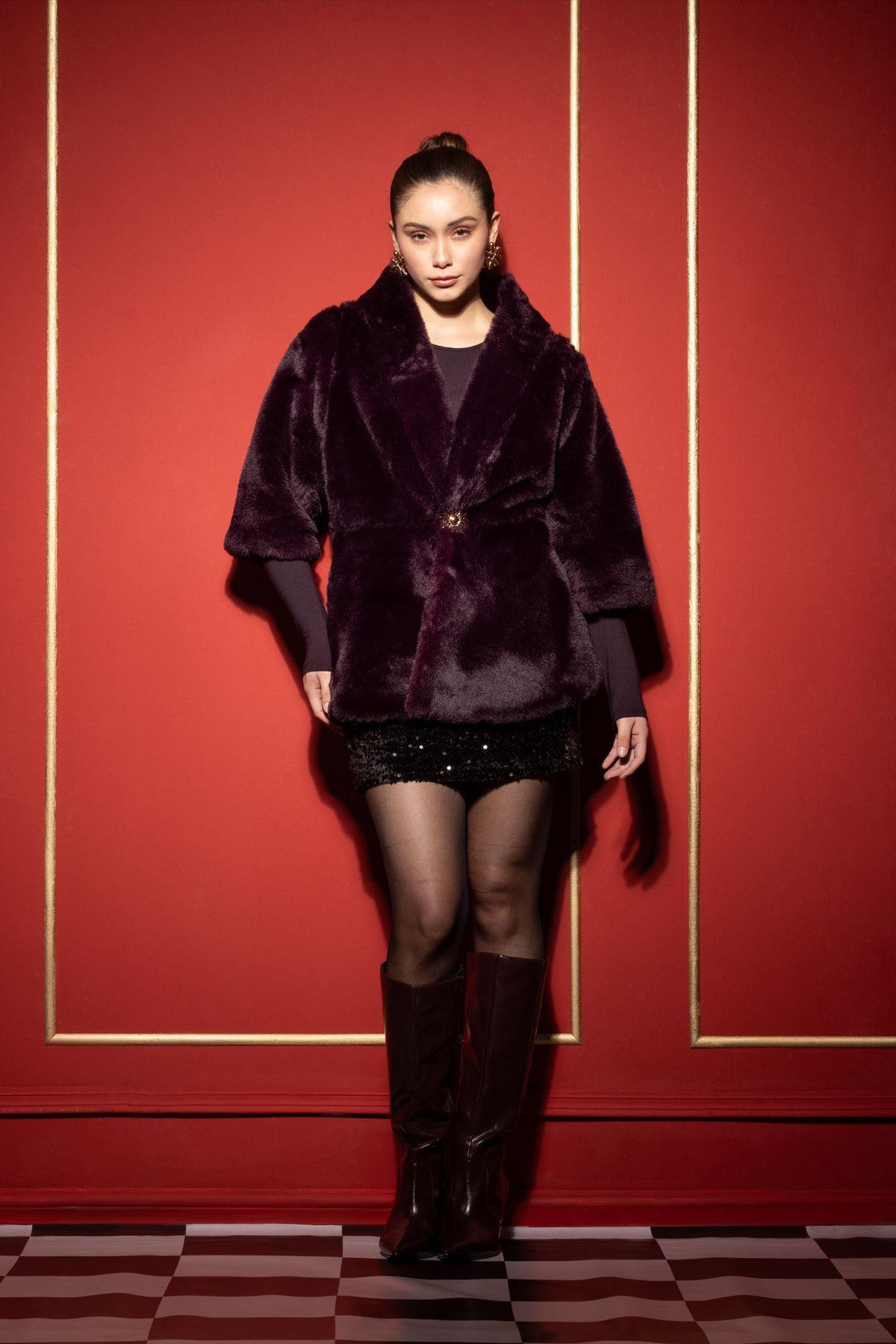 Berry fur coat