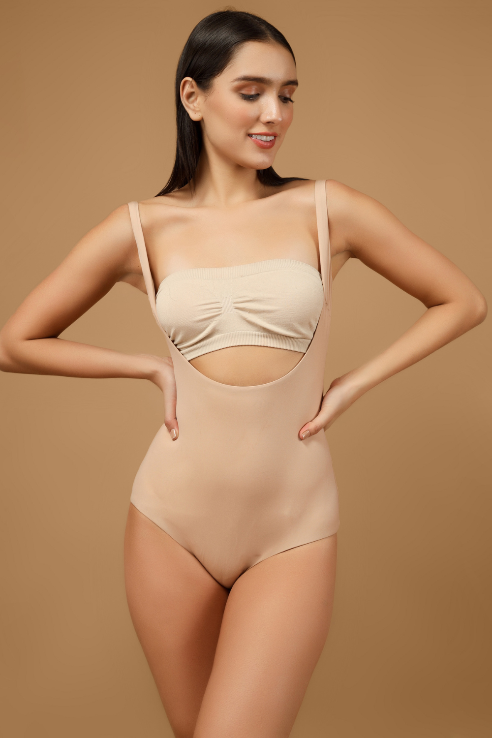 The Active Story Nude Open Bust Shaping Bodysuit