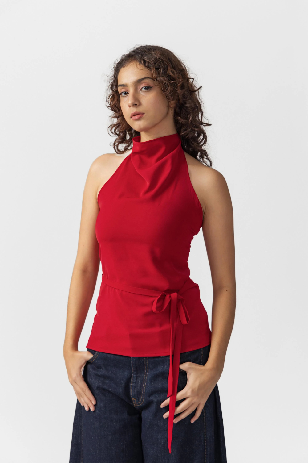 Cowl Tie Top