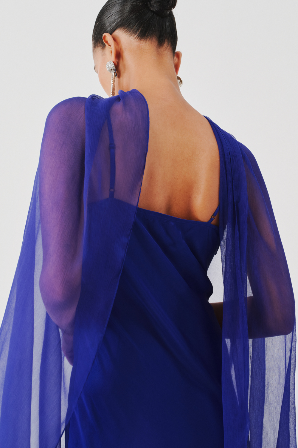 Tyra Slip Dress in Blue with Scarf