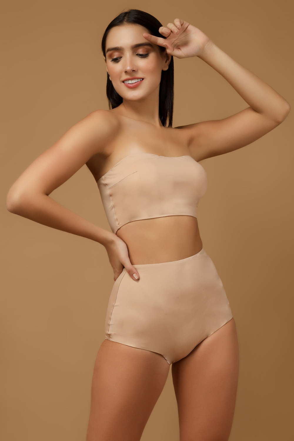 The Active Story Nude Shaping Bandeau Bralette With Tummy Shaper
