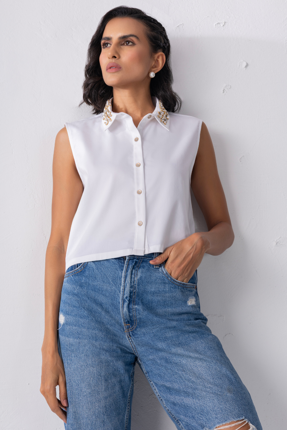 The Silver Embellished Collar
